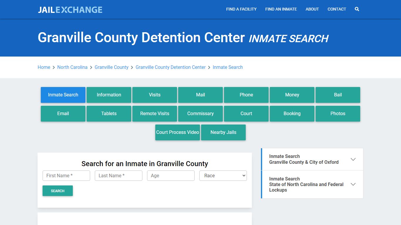 Granville County Detention Center Inmate Search - Jail Exchange